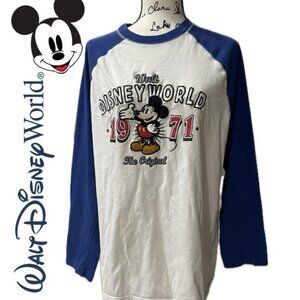 VINTAGE 1971 WALT DISNEY WORLD MICKEY MOUSE LONG SLEEVE SHIRT SIZE LARGE ICONIC